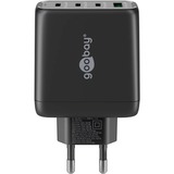 goobay USB-C Multiport-Schnellladegerät, PD, GaN, 68 Watt schwarz, 3x USB-C, 1x USB-A, Power Delivery, QuickCharge