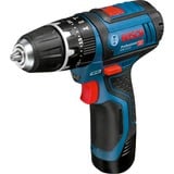 Bosch Professional Akku-Schlagbohrschrauber GSB 12V-15 Professional, 12 Volt blau/schwarz, 2x Li-Ionen Akku 2,0Ah, 25 Bits