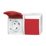 Busch-Jaeger Steckdose CEE 7/3 Typ F 20/2 EW DVN 54 rot, Retail