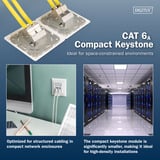 Digitus CAT 6A Kompakt-Keystone Modul geschirmt werkzeugfrei, Keystone-Modul 