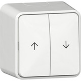 Gira Wipptaster Jalousie mit Pfeilsymbolen und Montageplatte Aufputz weiß, Retail