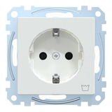 Merten Schutzkontaktsteckdose mit erhöhtem Berührungsschutz weiß (glänzend), Retail