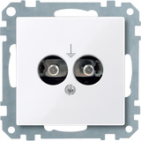 Merten Steckdosen Einsatz mit zwei einpoligen Einbausteckern nach DIN 42801 weiß, Retail