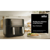 Braun Heißluftfritteuse TwinCook 3, TD 3030I  schwarz (matt), 2.850 Watt, 2 Körbe je 4 Liter