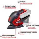 EINHELL Power X-Change Akku-Multischleifer TE-OS 18/150 Li-Solo, 18Volt rot/schwarz, ohne Akku und Ladegerät