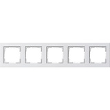 Gira Abdeckrahmen fünffach Rahmen System E2, Abdeckung weiß (matt), Retail