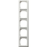 Gira Abdeckrahmen fünffach mit Beschriftungsfeld senkrecht, Abdeckung weiß, Retail