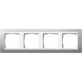 Gira Abdeckrahmen vierfach mit Zwischenrahmen aluminium, Retail