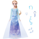 Mattel Disney Die Eiskönigin Spin und Reveal Elsa Modepuppe mit 11 Überraschungen 