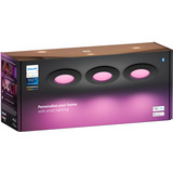Philips Hue Hue White & Color Ambiance Slim Einbauleuchte 90 mm, LED-Leuchte schwarz, 3er-Pack