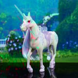Spin Master Unicorn Academy -  Einhorn Glacier, Spielfigur 28 cm groß, mit echter Mähne und Schweif, abnehmbarem Zaumzeug, Sattel und Bürste