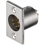 goobay Mikrofon-Einbaustecker, 5Pin, Einbau-Anschluss schwarz, 1 Stück