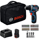 Bosch Professional Akku-Bohrschrauber GSR 12V-32 Professional, 12Volt blau/schwarz, 2x Li-Ionen Akku 2,0Ah, 36-teiliges Zubehör-Set, Werkzeugtasche