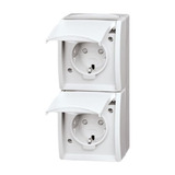 Busch-Jaeger Steckdose senkrecht zweifach weiß, Retail