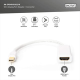 Digitus Mini DisplayPort auf HDMI Adapter / Konverter weiß, HDMI, DP 1.1a, DP++ Dual-Mode