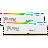 Kingston FURY DIMM 64 GB DDR5-6400 (2x 32 GB) Dual-Kit, Arbeitsspeicher weiß, KF564C32BWEAK2-64, FURY Beast RGB, INTEL XMP, AMD EXPO