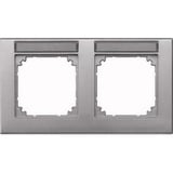 Merten Rahmen zwei fach beschriftbar waagerecht aluminium, Retail