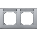 Merten Rahmen zwei fach beschriftbar waagerecht aluminium, Retail