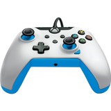 PDP Wired Controller - Ion White, Gamepad weiß/neon-blau, für Xbox Series X|S, Xbox One, PC