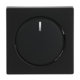 Busch-Jaeger Zentralscheibe matt für Drehdimmer Typ 6540-885-102 mit transparentem Leuchtring, Abdeckung schwarz (matt), Retail