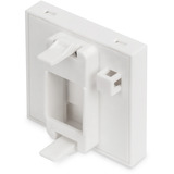Digitus 45x45 mm Frontplatte für Kabelkanäle, Blende weiß, Mit Beschriftungsfeld 
