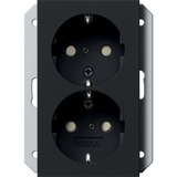 Gira Schutzkontakt-Doppelsteckdose 2-fach schwarz, Retail