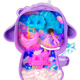 Mattel Polly Pocket Traumland Schatulle in Lammform mit Minipuppe und Haustier-Einhorn 