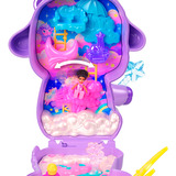 Mattel Polly Pocket Traumland Schatulle in Lammform mit Minipuppe und Haustier-Einhorn 