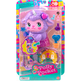 Mattel Polly Pocket Traumland Schatulle in Lammform mit Minipuppe und Haustier-Einhorn 