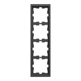 Merten Rahmen vierfach für Senkrecht- und Waagerechtmontage aus lackiertem Thermoplast anthrazit, Retail