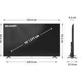 SHARP 70HP5765E, QLED-Fernseher 177 cm (70 Zoll), schwarz, UltraHD/4K, Google TV