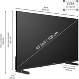 Telefunken QU43VP750S, QLED-Fernseher 108 cm (43 Zoll), schwarz, UltraHD/4k, Smart TV, Tripple-Tuner, VIDAA-Betriebssystem