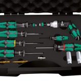 Wera 7443/12 Montageset für Reifendruckkontrollsysteme, Schraubendreher schwarz/grün, 12-teilig, mit Rapidaptor Schnellwechselfutter