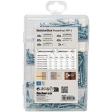 fischer Meisterbox PowerFast II Senkkopf TG/VG TX, Schrauben-Set 220 Teile, Teil- und Vollgewinde, verzinkt