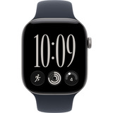 Apple Watch Series 12, Smartwatch grau, Aluminium, 46 mm, Sportarmband Navyblau M/L