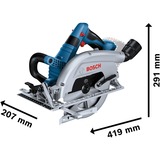 Bosch PRO Akku-Handkreissäge BITURBO GKS 18V-70 L Professional blau/schwarz, 2x Li-Ion Akku ProCORE18V 5,5Ah, in L-BOXX