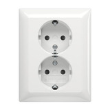 Busch-Jaeger Schutzkontakt-Doppelsteckdose Typ F 202 EUJRB-914 weiß, Retail