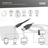 Digitus USB 3.2 Gen 2 Anschlusskabel USB-A > USB-C schwarz, 1 Meter, PD, Laden mit bis zu 15 Watt