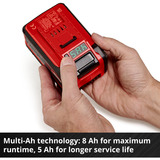 EINHELL Akku Power-X-Change Plus Multi-Ah 18Volt 5,0 bis 8,0Ah rot/schwarz, Multi-Ah Technologie