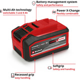 EINHELL Akku Power-X-Change Plus Multi-Ah 18Volt 5,0 bis 8,0Ah rot/schwarz, Multi-Ah Technologie