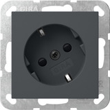 Gira Schutzkontaktsteckdose mit um 30 Grad gedrehtem Einsatz und erhöhtem Berührungsschutz anthrazit, Retail