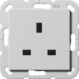 Gira Steckdose British Standard 13 Ampere 250 Volt mit Shutter grau, Retail