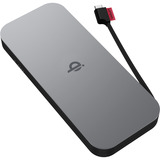 Lenovo Go Wireless Mobile Powerbank 10.000mAh + Qi dunkelgrau, integriertes USB-C Kabel, PD 3.0, Qi 15W