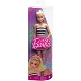 Mattel Barbie Fashionistas-Puppe mit schwarz-weißem Oberteil und pinkem Rock 