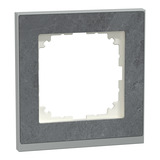 Merten Decor-Rahmen einfach mit Echtmaterialschicht aus Stein und Thermoplast, matt, IP20 schiefer, Retail