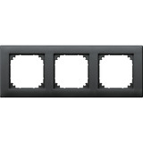 Merten Rahmen dreifach waagerecht und senkrecht Montage Typ 486314 aus Thermoplast matt anthrazit, Retail