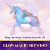 Spin Master Unicorn Academy - Glow Magic Skywind, Spielfigur interaktives Einhorn mit Licht und Soun