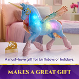 Spin Master Unicorn Academy - Glow Magic Skywind, Spielfigur interaktives Einhorn mit Licht und Soun