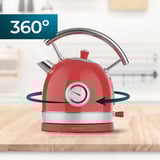 Cecotec Thermosense 420 Vintage Light Red , Wasserkocher rot/edelstahl, 2.200 Watt, 1,8 Liter