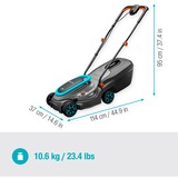 GARDENA Akku-Rasenmäher PowerMax 32/18V P4A Ready-To-Use Set, 18Volt schwarz/grau, Li-Ion Akku 4,0Ah, POWER FOR ALL ALLIANCE